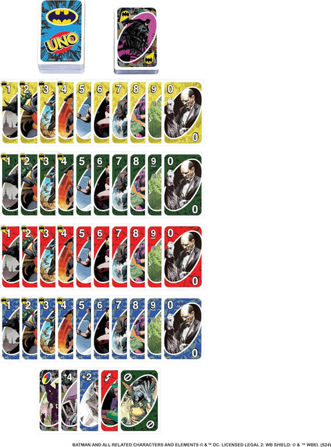 Mattel Games Uno Batman Card Game for Kids, Adults & Family 