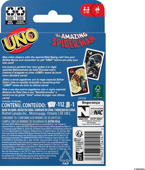 Mattel Games Uno The Amazing Spider-Man Card Game
