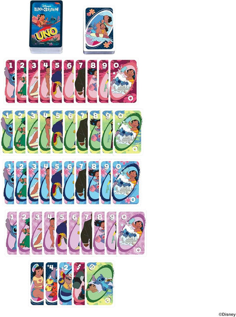 Mattel Lilo and Stitch Uno Game Card for Kids, Adults & Family 