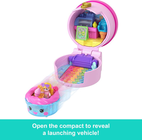 Mattel Polly Pocket Tiny Takeout Compacts Surprise Doll & Vehicle Set