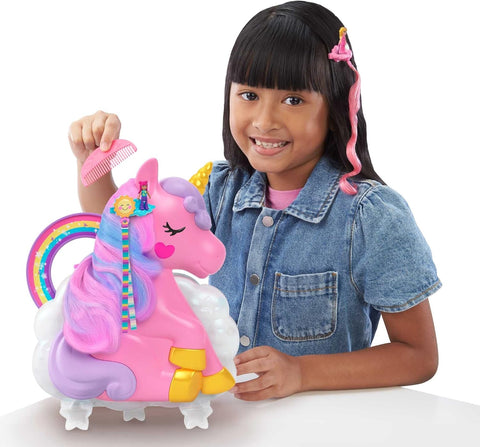 Mattel Polly Pocket Mini Rainbow Unicorn Salon Styling Head Set