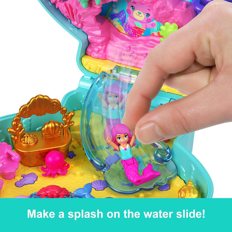 Mattel Polly Pocket Glitter Island Compact Mermaid Doll & Ocean-Themed Accessories