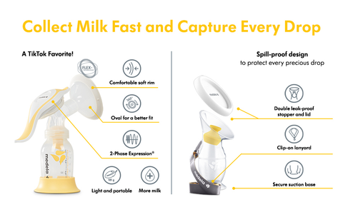Medela Perfect Pair Bundle Harmony Manual Breast Pump & Silicone Breast Milk Collector - YesWellness.com