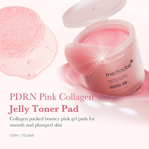 Medicube PDRN Pink Collagen Toning Gel Toner Pad 120ml / 70pads