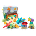 Melissa & Doug Blockables Dinosaur Wooden 69-Piece Play Set