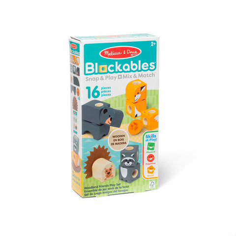 Melissa & Doug Blockables Woodland Friends Wooden 16-Piece Play Set