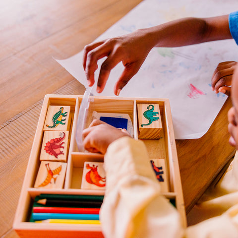Melissa & Doug Dinosaur Wooden Stamp Set
