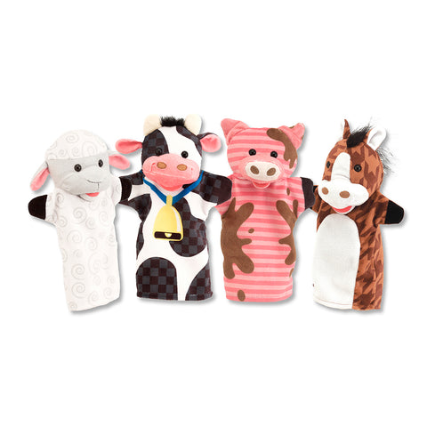 Melissa & Doug Farm Friends Hand Puppets - 4 Soft & Cuddly Puppets