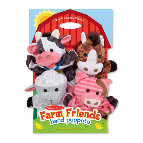 Melissa & Doug Farm Friends Hand Puppets - 4 Soft & Cuddly Puppets