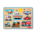 Melissa & Doug Wooden Sound Puzzle 8-Piece - Vehicles