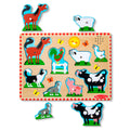 Melissa & Doug Wooden Sound Puzzle 8-Piece - Farm Animals
