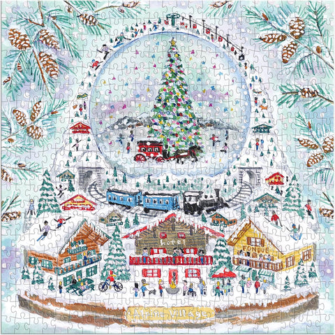 Michael Storrings Alpine Village Snowglobe 500 Piece Foil Puzzle