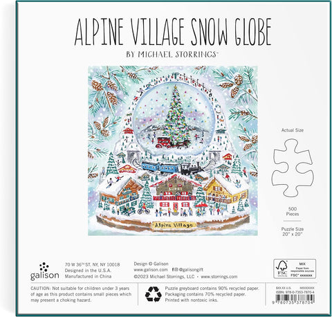 Michael Storrings Alpine Village Snowglobe 500 Piece Foil Puzzle