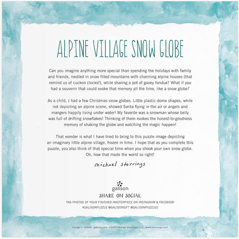 Michael Storrings Alpine Village Snowglobe 500 Piece Foil Puzzle