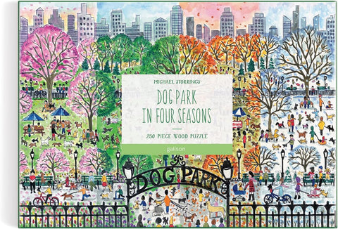 Michael Storrings Dog Park in Four Seasons 1000 Piece Puzzle