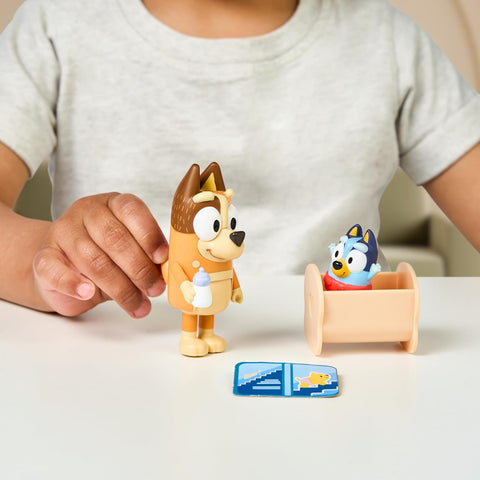 Moose Toys Bluey Baby Race 2 Pack Figures Chilli & Baby Bluey