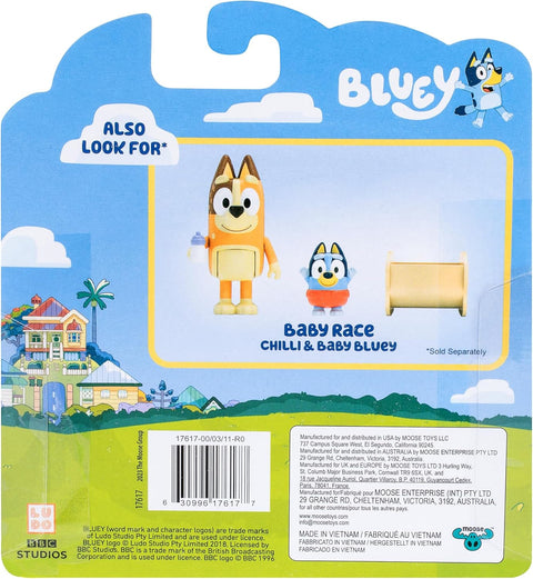 Moose Toys Bluey Baby Race 2 Pack Figures Chilli & Baby Bluey