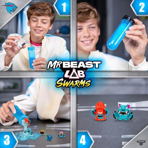 Moose Toys Mr. Beast Lab Biomites Swarms - 5 Micro Beasts Inside