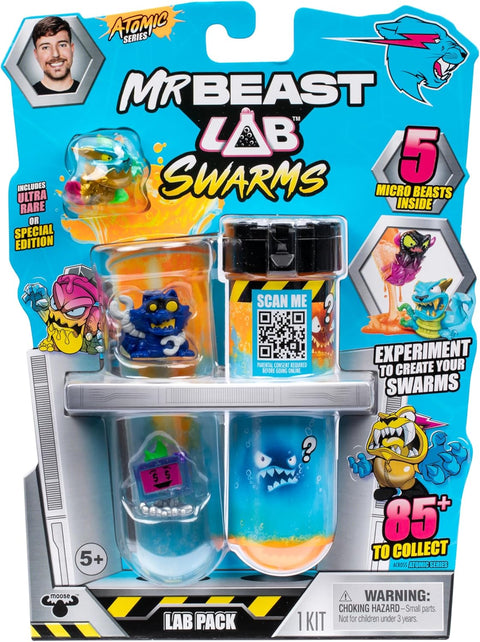 Moose Toys Mr. Beast Lab Swarms - 5 Micro Beasts Inside Assorted