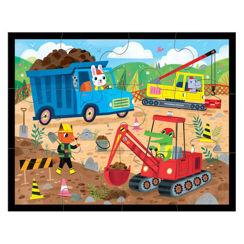 Mudpuppy Construction Site Pouch Puzzle