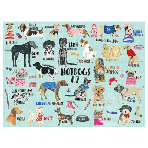 Mudpuppy Hot Dogs A-Z 1000 Piece Puzzle
