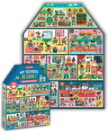 Mudpuppy My School is Cool 100 Piece Puzzle House-Shaped Puzzle Box and Puzzle