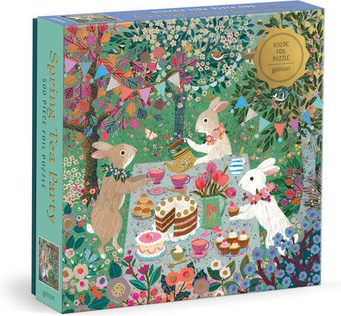 Mudpuppy Spring Tea Party 500 Piece Foil Puzzle