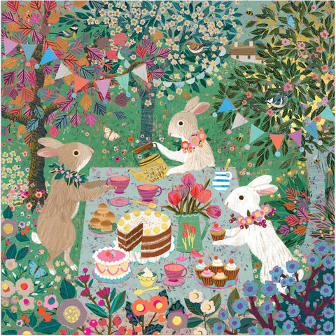 Mudpuppy Spring Tea Party 500 Piece Foil Puzzle
