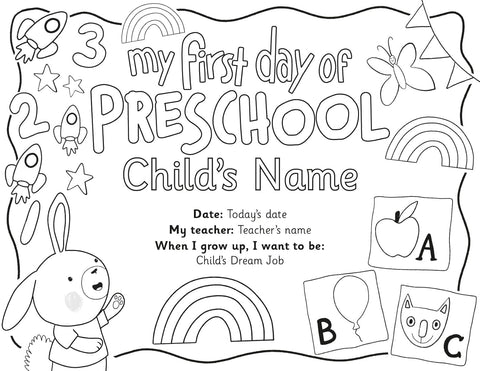 My First Day of Preschool