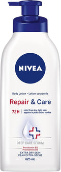 NIVEA Repair and Care 72-Hour Moisturizing Body Lotion for Extra Dry Skin 625mL