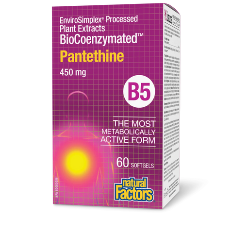 Expires July 2024 Clearance Natural Factors BioCoenzymated Pantethine 450mg B5 - 60 softgels - YesWellness.com
