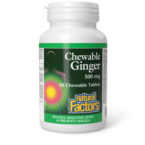Expires July 2024 Clearance Natural Factors Chewable Ginger 500mg 90 chews - YesWellness.com