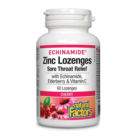 Natural Factors Echinamaide Zinc Lozenges 60 Lozenges Cheery