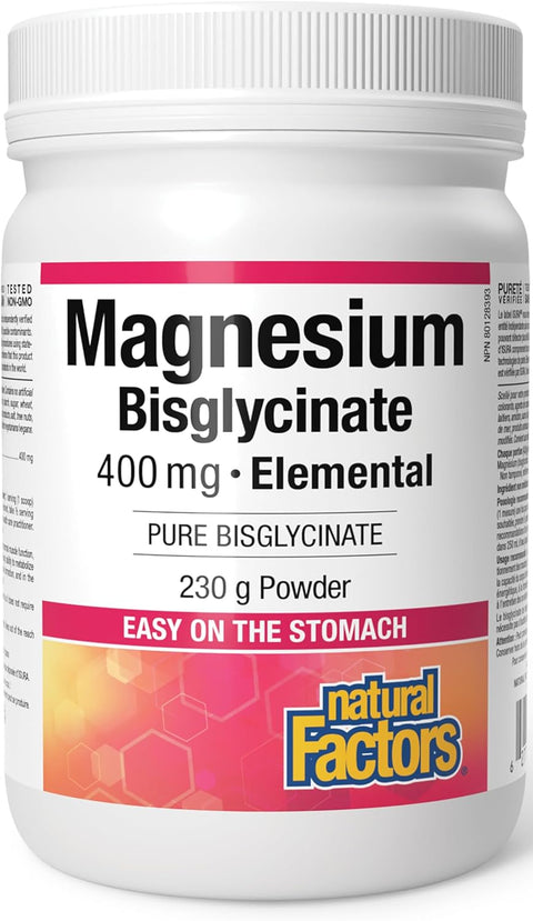 Natural Factors Magnesium Bisglycinate 400mg Powder 230g