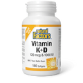 Natural Factors Vitamin K & D 120mcg & 1000IU Softgels (Various Sizes)