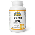 Natural Factors Vitamin K & D 120mcg & 1000IU Softgels (Various Sizes)