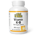 Natural Factors Vitamin K & D 120mcg & 1000IU Softgels (Various Sizes)
