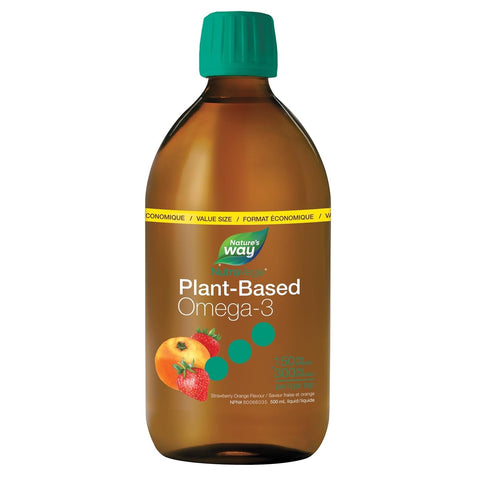 Nature's Way NutraVege Plant-Based Omega-3 EPA+DHA 500mg Strawberry Orange Flavour 500mL