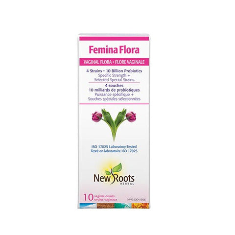 Expires May 2026 Clearance New Roots Herbal Femina Flora Vaginal Flora 4 strains 10 Billion Probiotics 10 Count