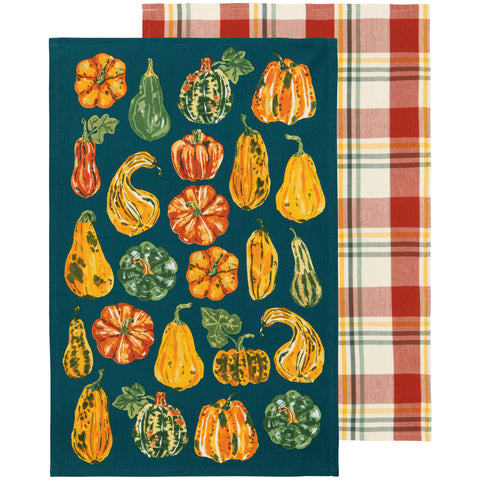 Now Designs by Danica Harvest Gourds Dishtowels Set of 2