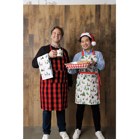 Now Designs by Danica Santa's Reindeer Printed Cotton Dishtowel