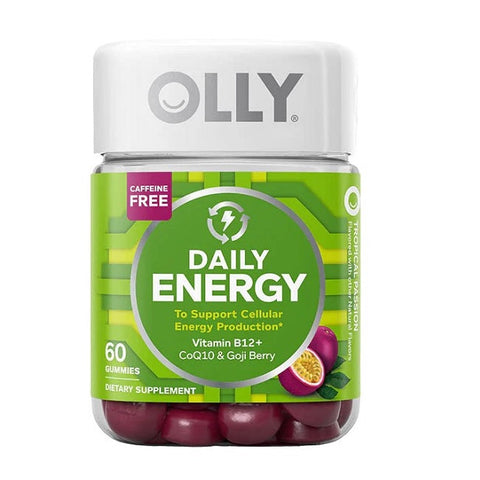 Expires January 2026 Clearance OLLY Daily Energy Caffeine Free Tropical Passion 60 Gummies