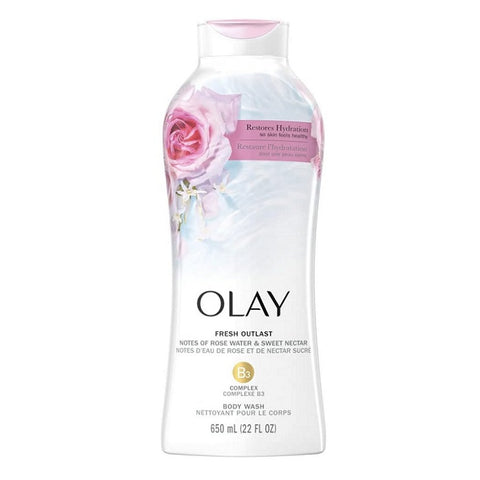 Olay Fresh Outlast Body Wash Rose Water & Sweet Nectar 364mL