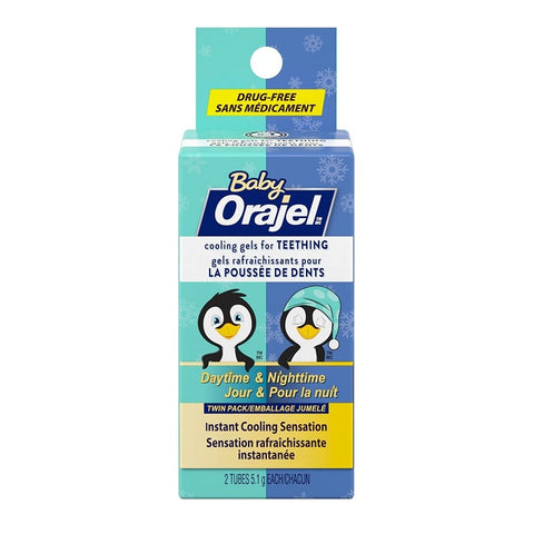 Orajel Baby Daytime and Nighttime Cooling Gels for Teething Infants 2X5.1g
