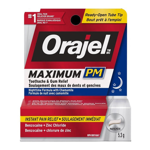 Expires March 2026 Clearance Orajel Maximum Strength PM Toothache & Gum Relief Paste 5.3g