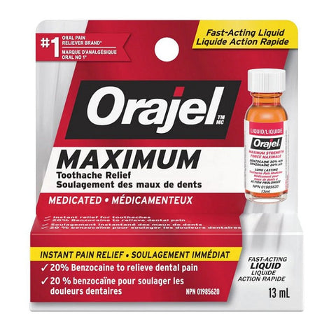 Expires April 2026 Clearance Orajel Maximum Toothache Pain Relief Liquid 13mL