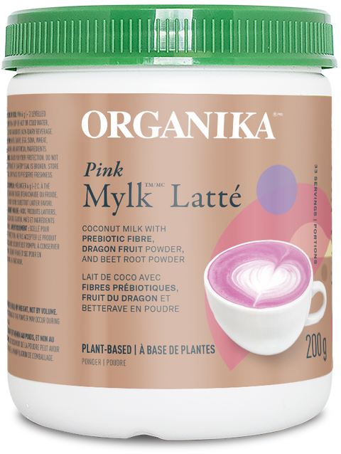 Expires April 2024 Clearance Organika Plant-Based Pink Mylk Latte Powder 200g - YesWellness.com