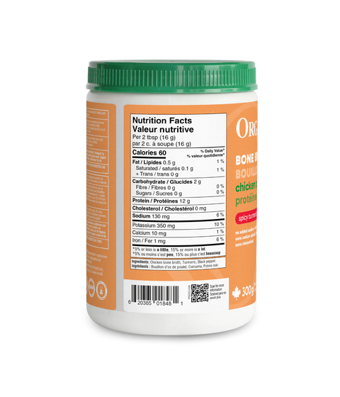 Organika Bone Broth, Spicy Turmeric Chicken Powder 300g