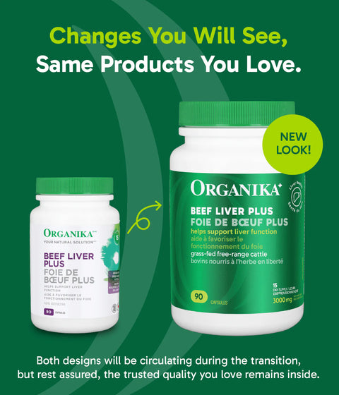 Organika Grass Fed Beef Liver Plus 500mg 90 Capsules