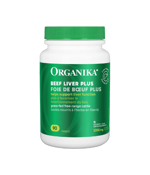 Organika Grass Fed Beef Liver Plus 500mg 90 Capsules